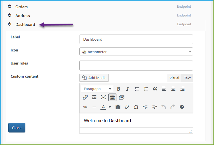 Benutzerdefinierte WooCommerce-Kontoseite - Bearbeiten Sie die Standardendpunkte